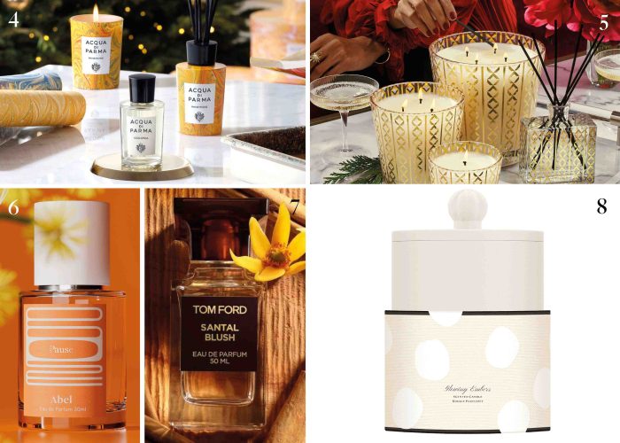 Moodboard of fragrance products