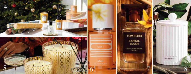 Moodboard of fragrance products